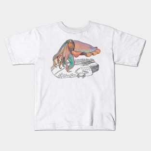 Giant Cuttlefish Doodle-white Kids T-Shirt